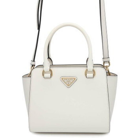 Prada Saffiano Shoulder Bag White s - Picture 1 of 8